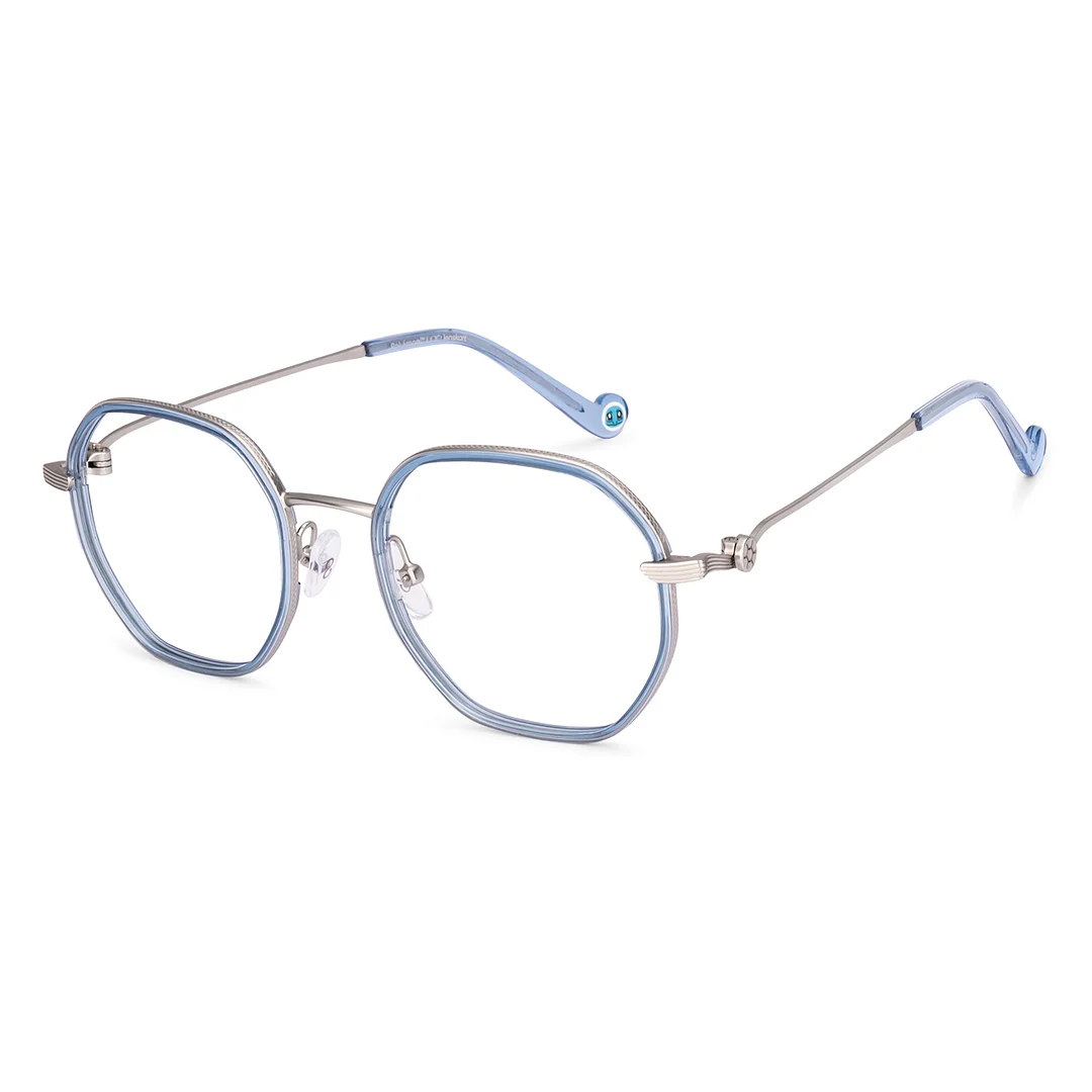 Blue Full Rim Hexagonal